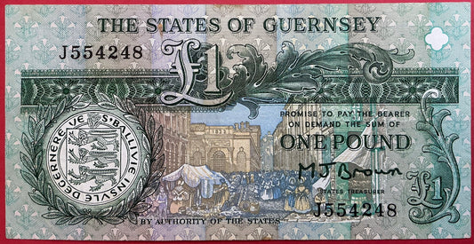 Guernsey - 1 Pound (1991-) P#52a Kvalitet 1+