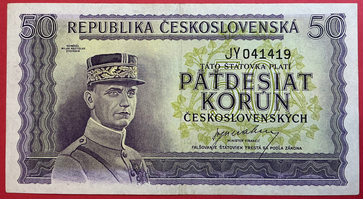 Czechoslovakia - 50 Korum (1945) P#62a Kvalitet 1+/01