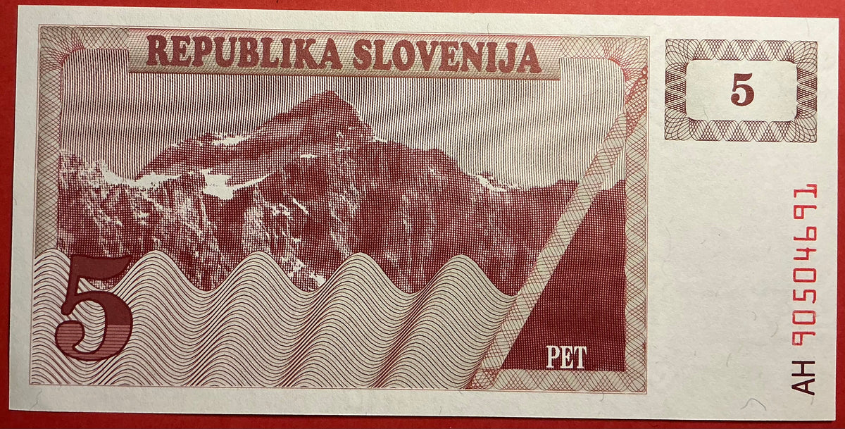 Slovenia - 5 Tolarjev 1990 P#3a Kvalitet 0