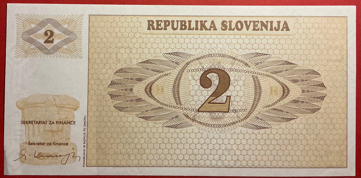 Slovenia - 2 Tolarjev 1990 P#2a Kvalitet 01