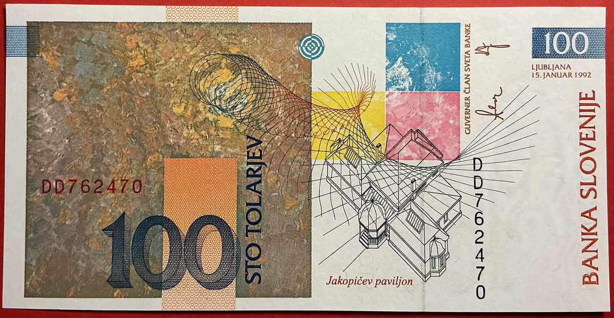Slovenia - 100 Tolarjev 15.1.1992 P#14a Kvalitet 0