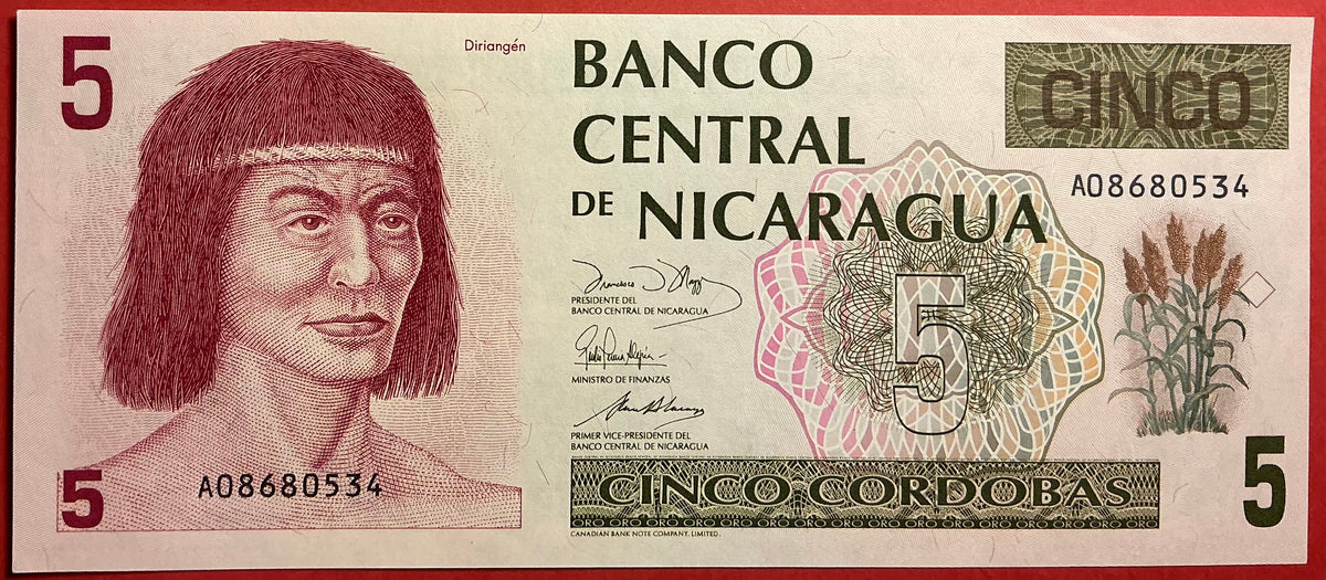Nicaragua - 5 Córdobas (1991) P#174 Kvalitet 0