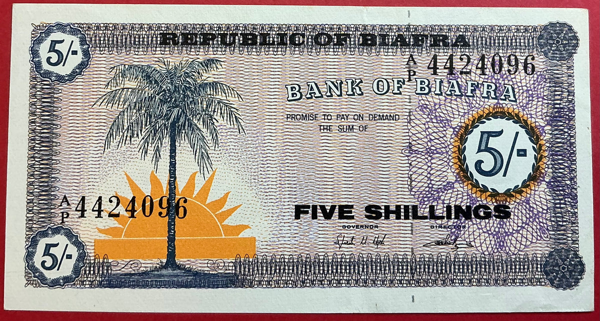 Biafra - 5 Shillings (1967) P#1 Kvalitet 1+