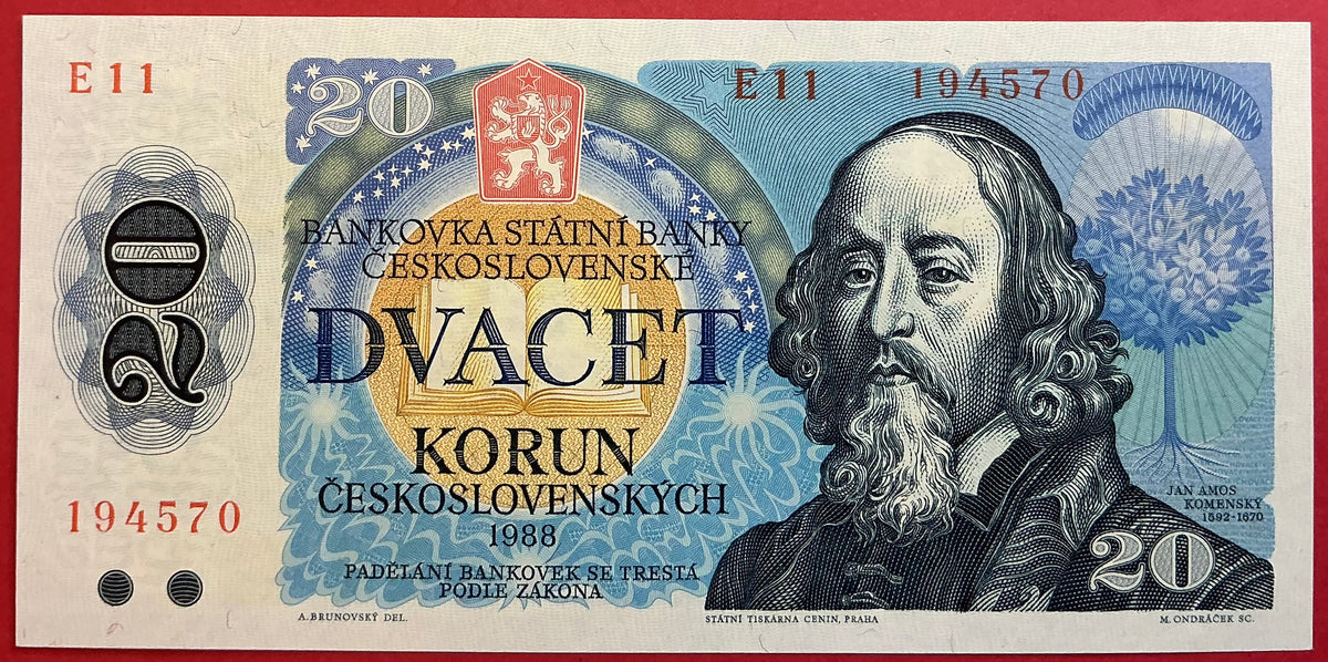 Czechoslovakia - 20 Korun 1988 P#95a Kvalitet 0