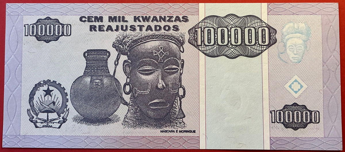 Angola - 100.000 Kwanzas Reajustados 1.5.1995 P#139 Kvalitet 0