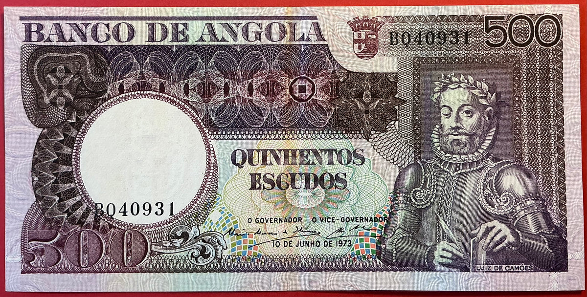 Angola - 500 Escudos 10.6.1973 P#107 Kvalitet 1+/01