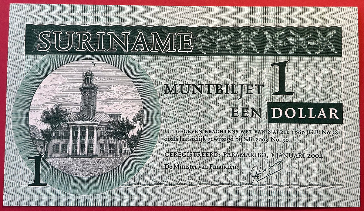 Suriname - 1 Dollar 1.1.2004 P#155 Kvalitet 0