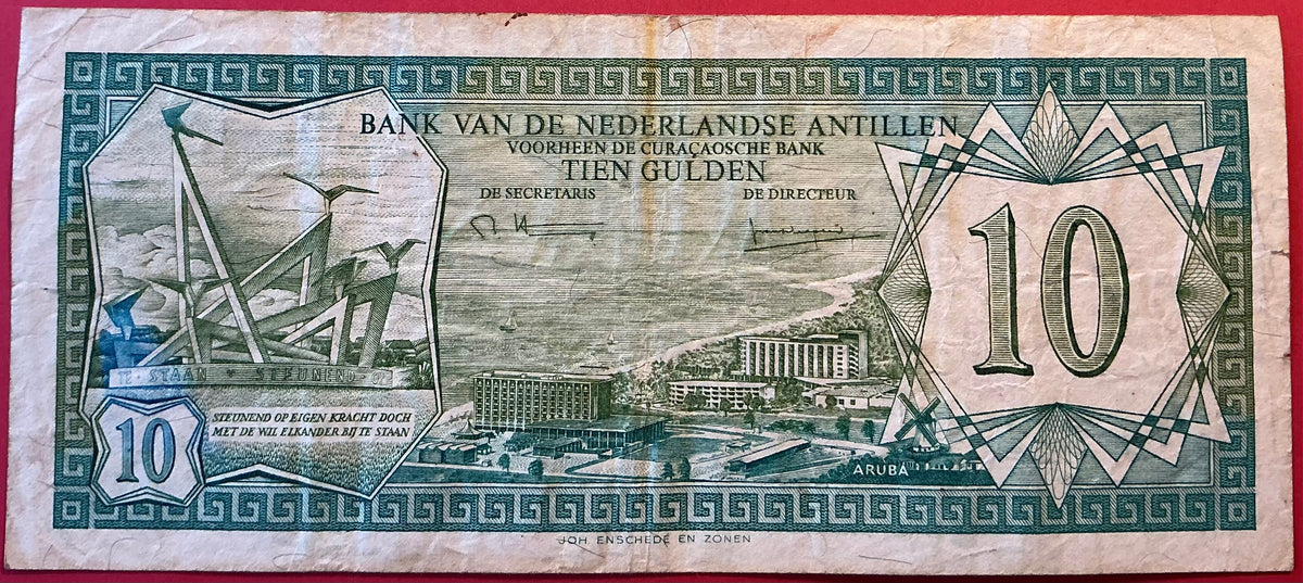 Netherlands Antilles - 10 Gulden 14.7.1979 P#16a Kvaliter 1