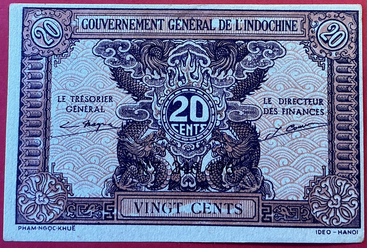 French Indo-China - 20 Cents (1942) P#90 Kvalitet 01