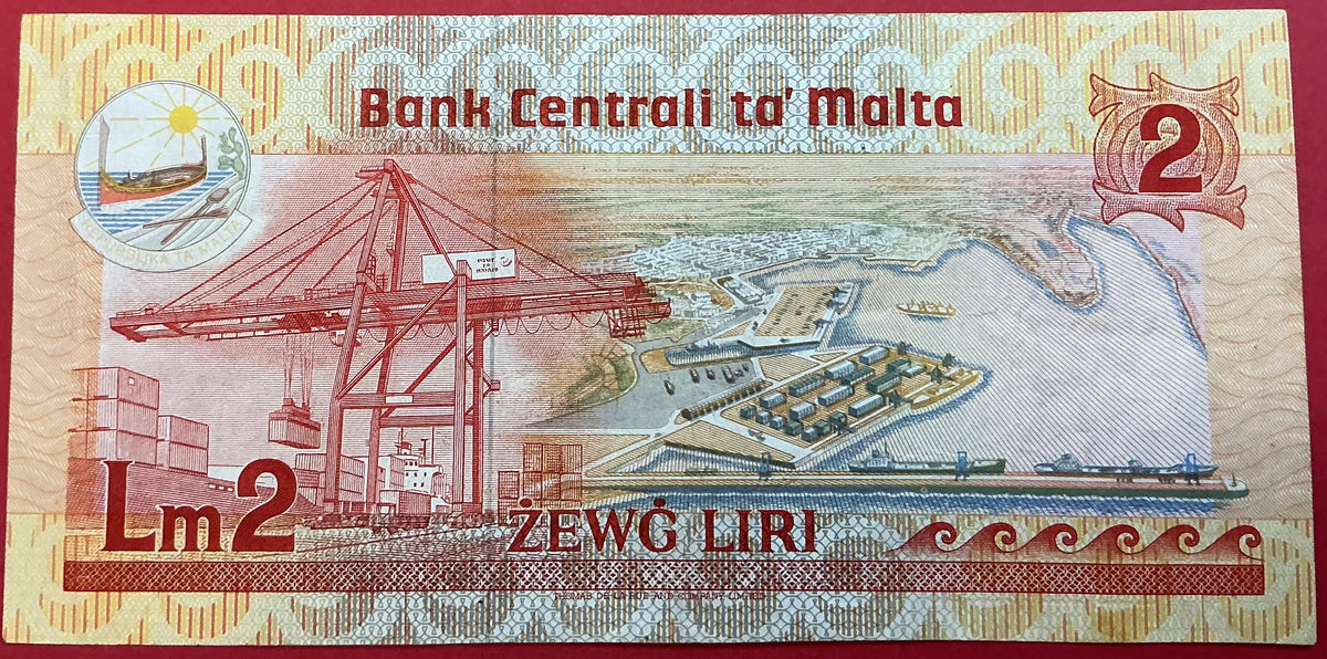 Malta - 2 Liri (1986) P#37 Kvalitet 1+