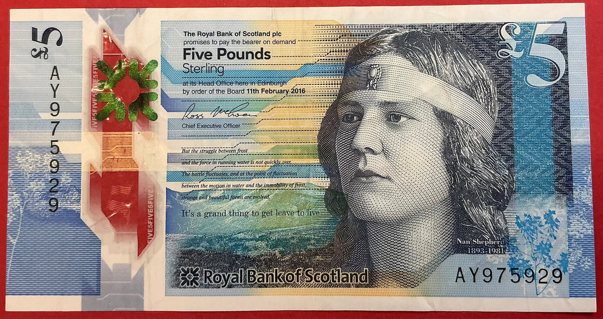 Scotland - 5 Pounds 11.2.2016 P#370 Kvalitet 1+