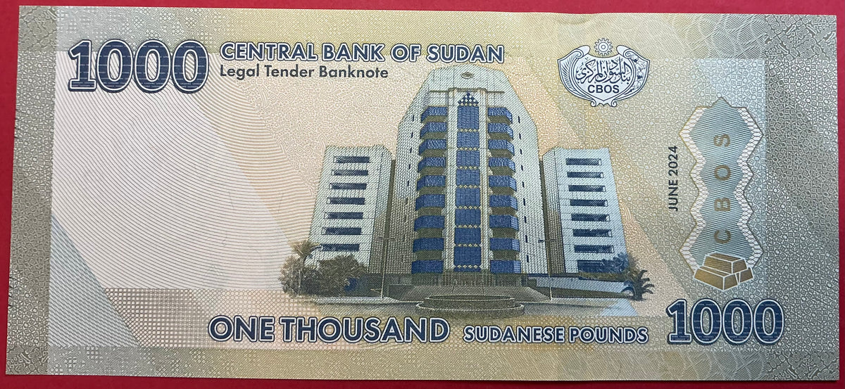 Sudan - 1000 Sudanese Pounds 2024 P#W87 Kvalitet 01/0