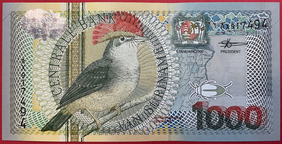 Suriname - 1000 Gulden 1.1.2000 P#151 Kvalitet 0