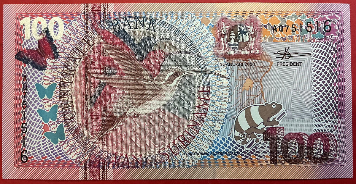 Suriname - 100 Gulden 1.1.2000 P#149 Kvalitet 0