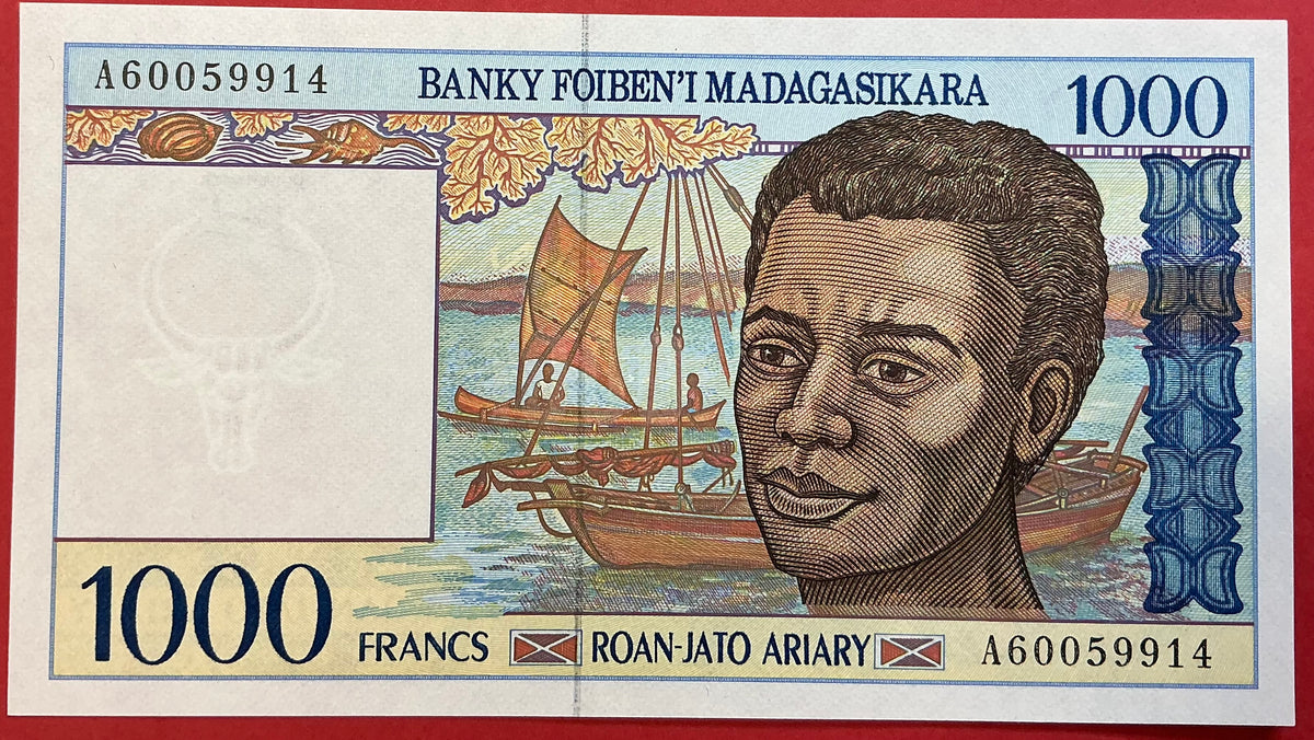 Madagascar - 1000 Francs (1994) P#76a Kvalitet 0