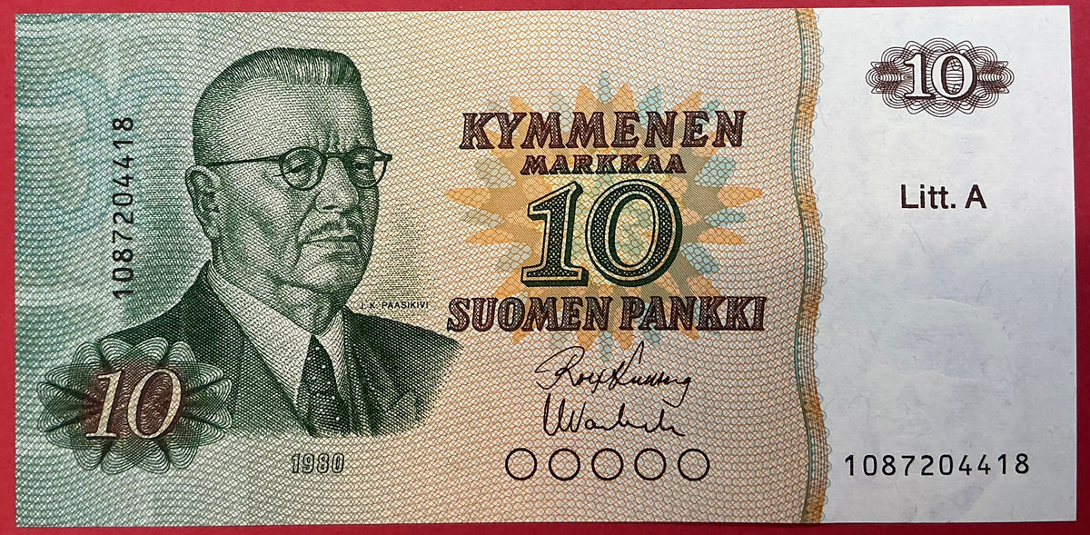 Finland - 10 Markkaa 1980 P#112a Kvalitet 0