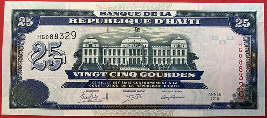 Haiti - 25 Gourdes 2015 P#266f Kvalitet 0