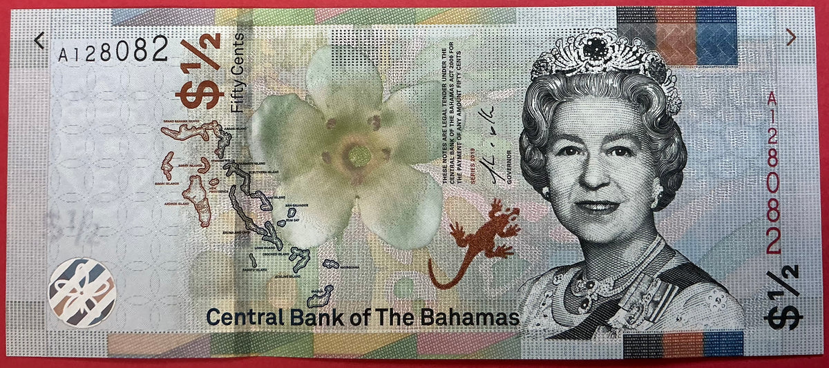 Bahamas - 1/2 Dollars 2019 P#WA77 Kvalitet 0