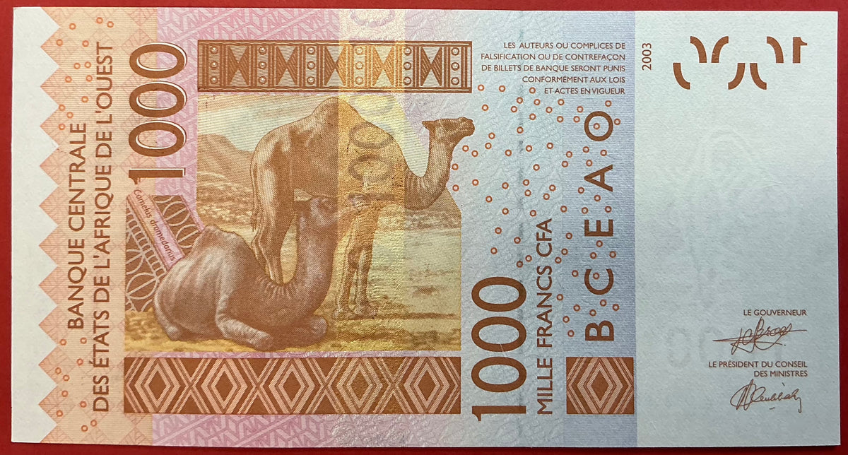 West African States/Ivory Coast - 1000 Francs 2025 P#115A Kvalitet 0