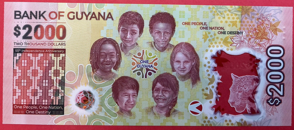 Guyana - 2000 Dollars 2021 P#W42 Kvalitet 0