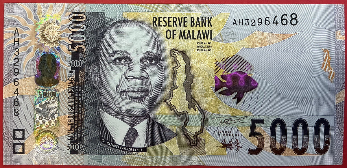 Malawi - 5000 Kwacha 1.10.2021 P#W71 Kvalitet 0