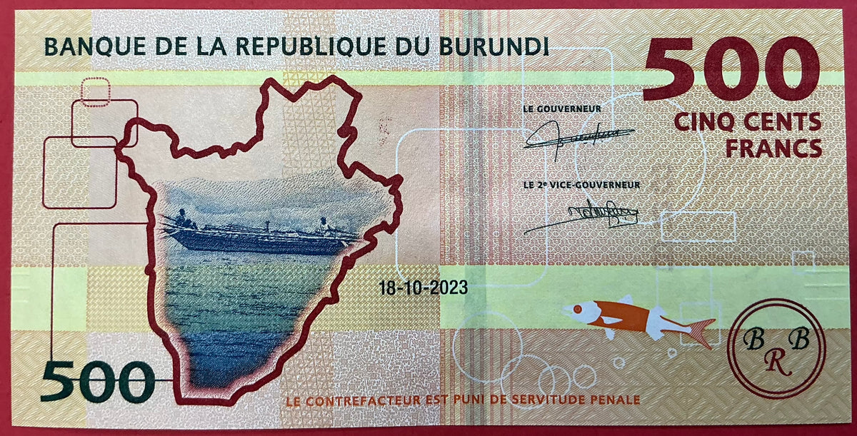 Burundi - 500 Francs 18.10.2023 P#50 Kvalitet 0