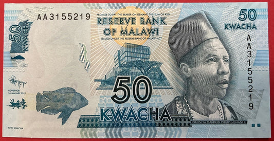 Malawi - 50 Kwacha 2012 P#58a Kvalitet 0