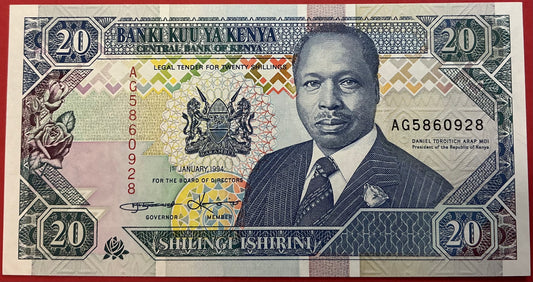 Kenya - 20 Shillings 1.1.1994 P#31b Kvalitet 0