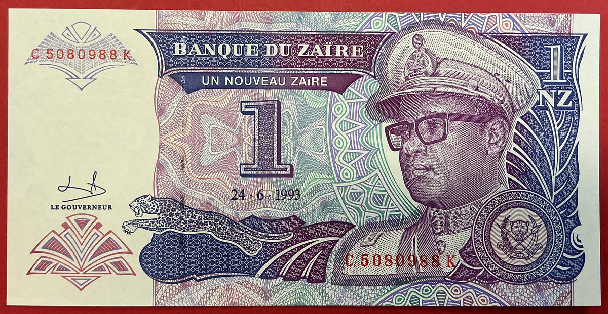 Zaïre- 1 Nouveau Zaïre 24.6.1993 P#52a Kvalitet 0