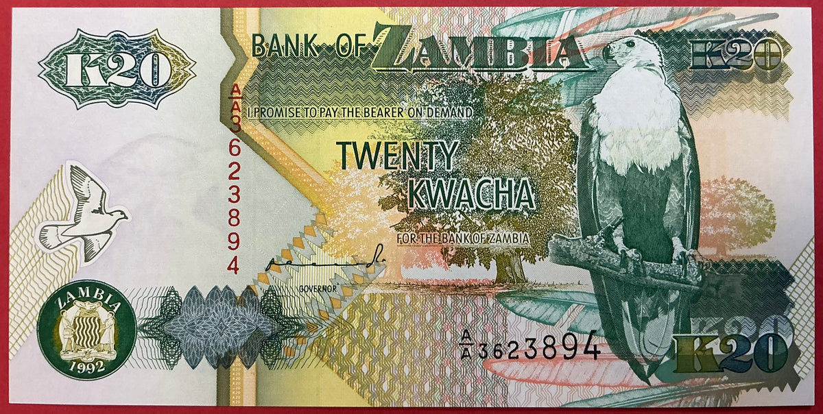 Zambia - 20 Kwacha 1992 P#36a Kvalitet 0