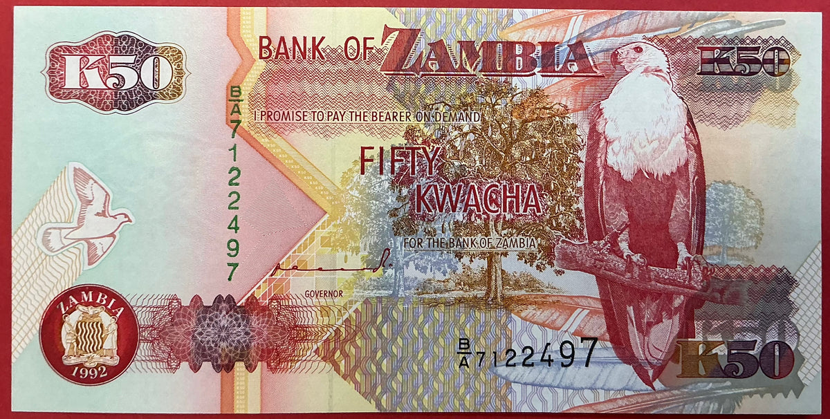 Zambia - 50 Kwacha 1992 P#37a Kvalitet 0