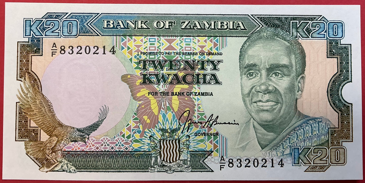 Zambia - 20 Kwacha (1989-91) P#32b Kvalitet 0