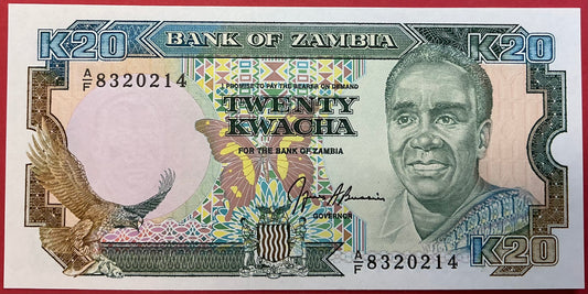 Zambia - 20 Kwacha (1989-91) P#32b Kvalitet 0