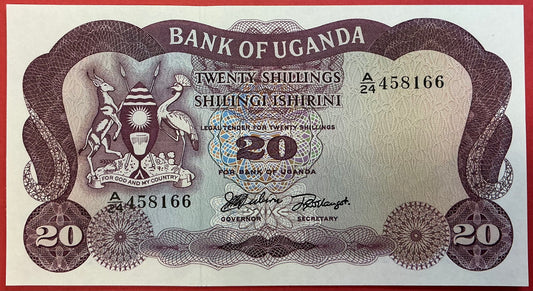 Uganda - 20 Shillings (1966) P#3a Kvalitet 0
